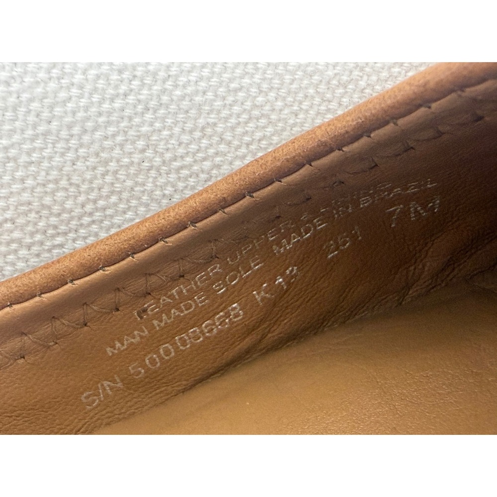Tory Burch Reva Ballet Flats Women 7M Tan Pebbled Leather Logo Medallion Classic - Picture 6 of 7